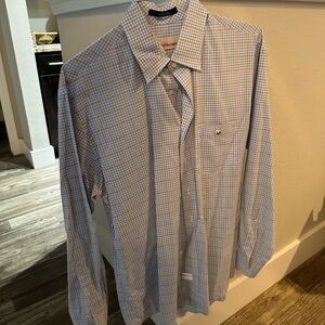 Button Down Shirt Blue Dress Shirt Long Sleeve Blue Souther Cotton Brothers